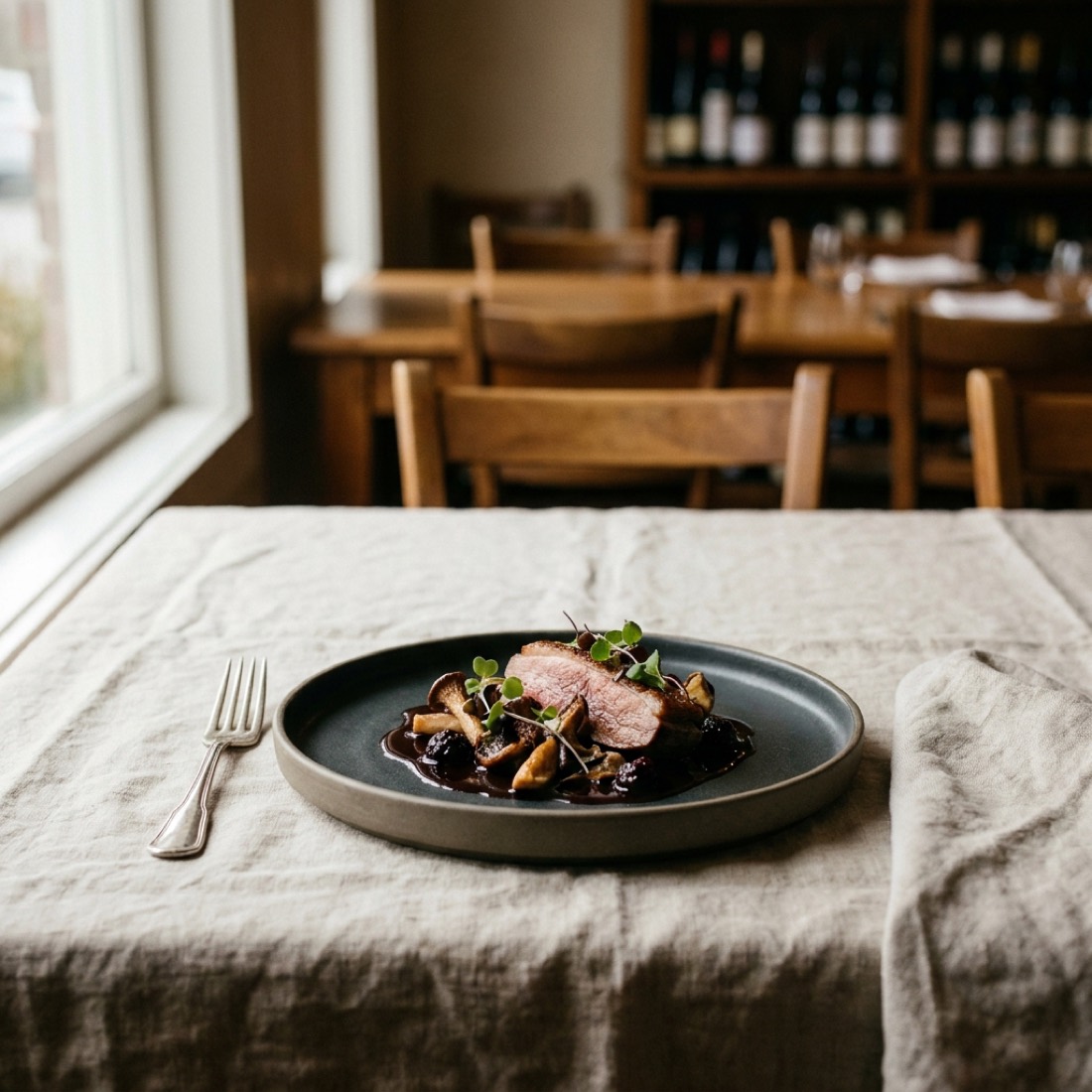 A plated dish finished with delicate gold leaf